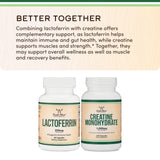 Double Wood Lactoferrin 250mg, cápsulas en mano, consumo diario recomendado para absorción suave.