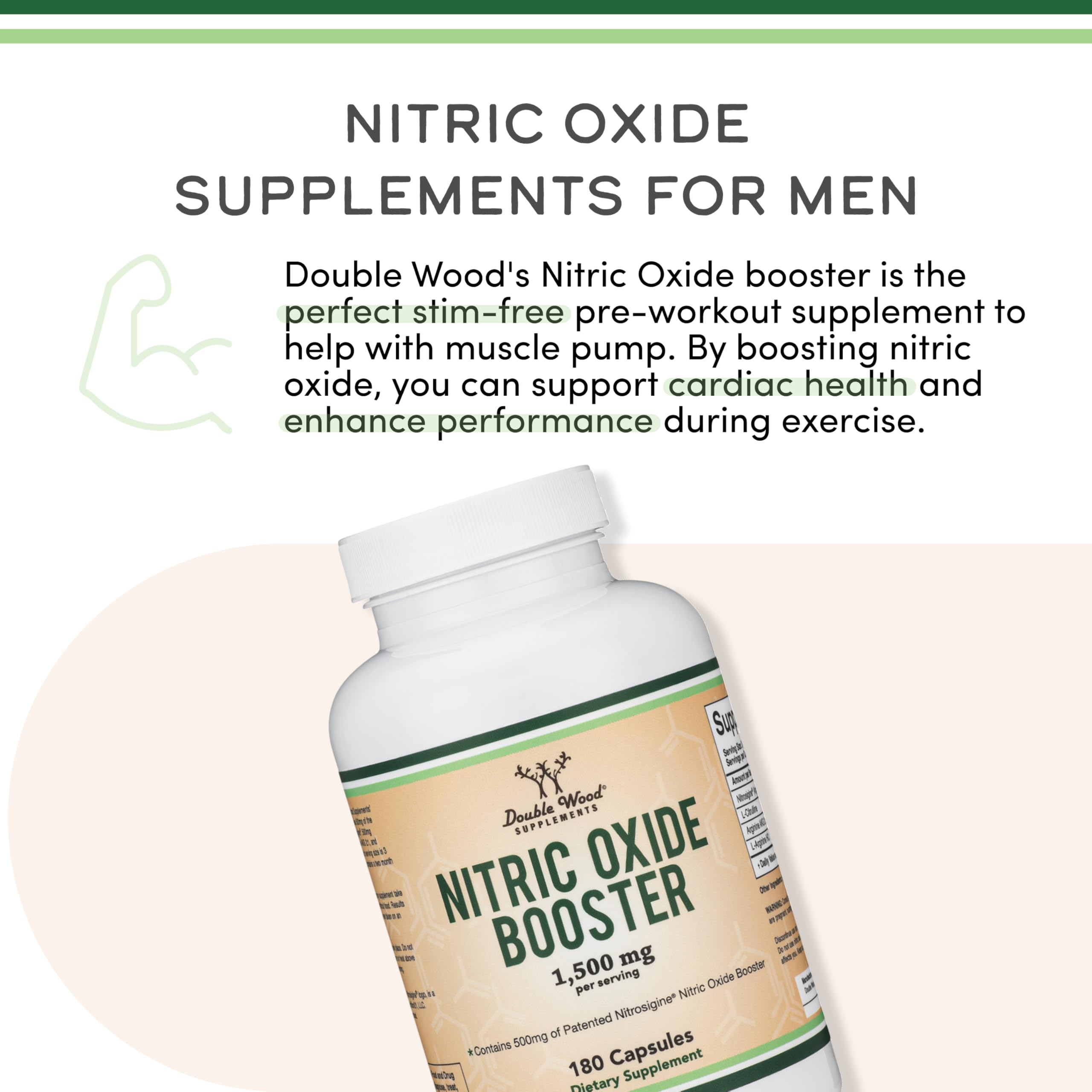 Double Wood Oxido Nitrico etiqueta sin gluten para dietas controladas