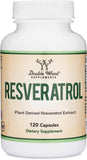 Double Wood Resveratrol 500mg, cápsulas, bote de 120 para apoyo antioxidante diario.