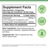 Double Wood Resveratrol, etiqueta frontal visible, destaca ingredientes clave para apoyo antioxidante.