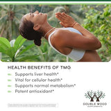 Double Wood TMG: etiqueta detallada que muestra transparencia y pureza.
