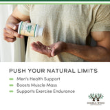 Double Wood Tongkat Ali Tribulus: botella de cápsulas para entrenamiento sostenido.
