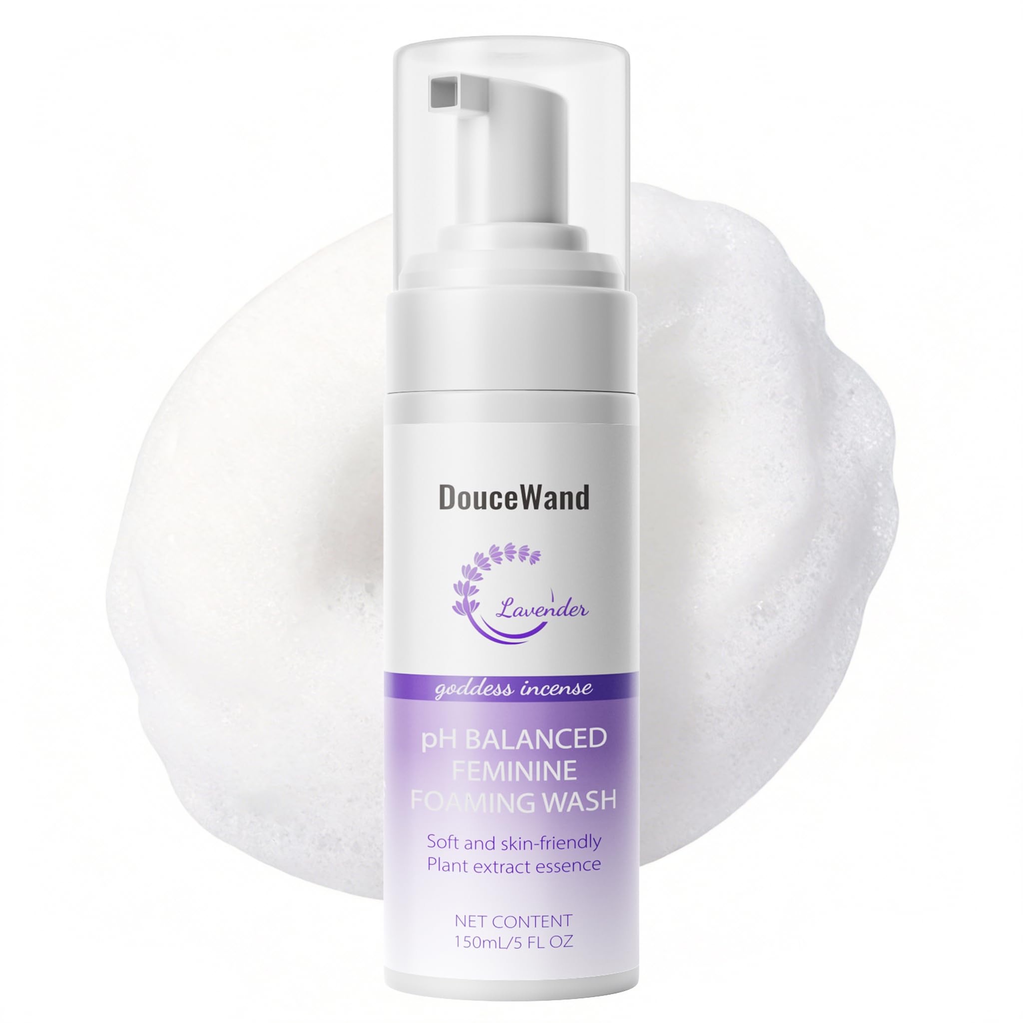 DOUCEWAND Foam Wash muestra la bomba de dosificación para un lavado preciso y cómodo.