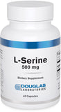 Douglas Laboratories L-Serine: botella frontal con posible apoyo a salud cardíaca y cerebral