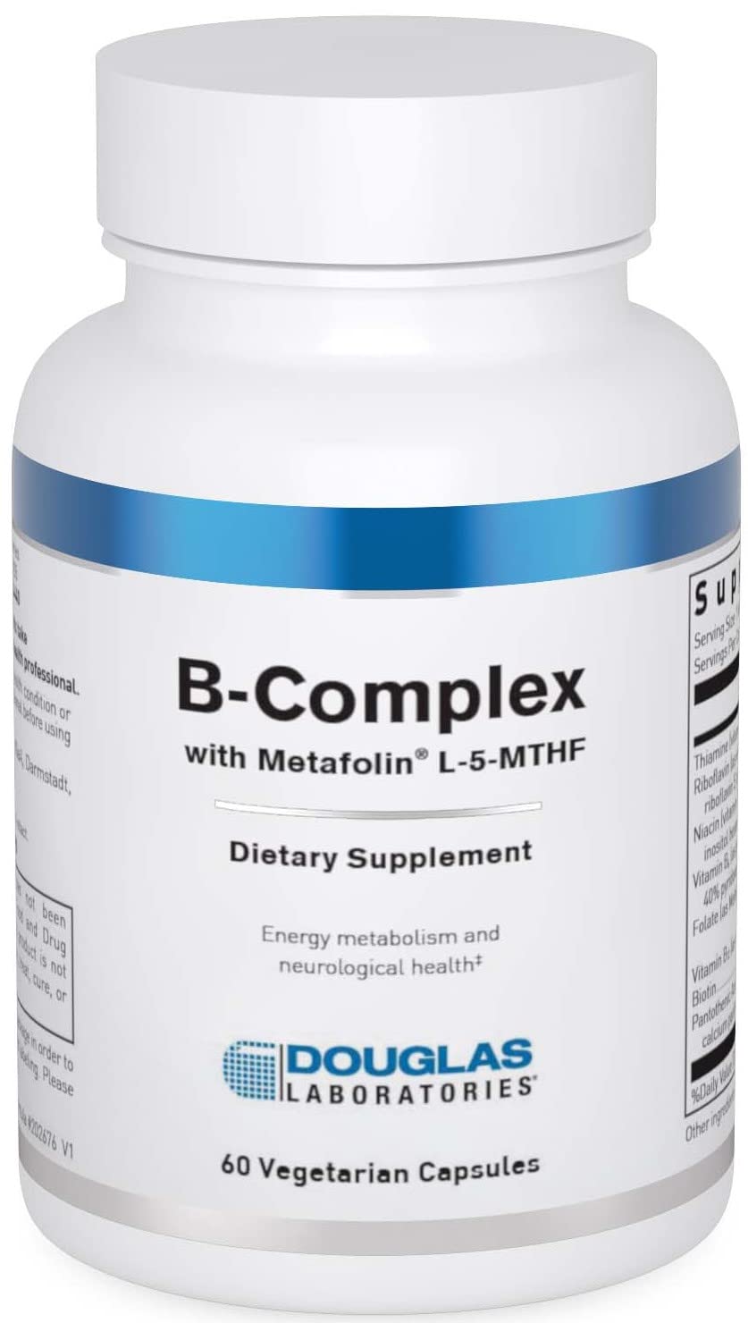 Douglas Laboratories B-Complex Metafolin, frasco frente, apoyo energético diario