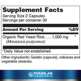 Douglas Laboratories Beni Koji Arroz Rojo, etiqueta descriptiva y proceso GMP