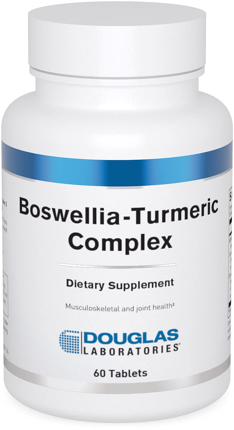 Douglas Laboratories Boswellia-Turmeric Complex, botella frontal, apoyo potencial a la movilidad diaria.