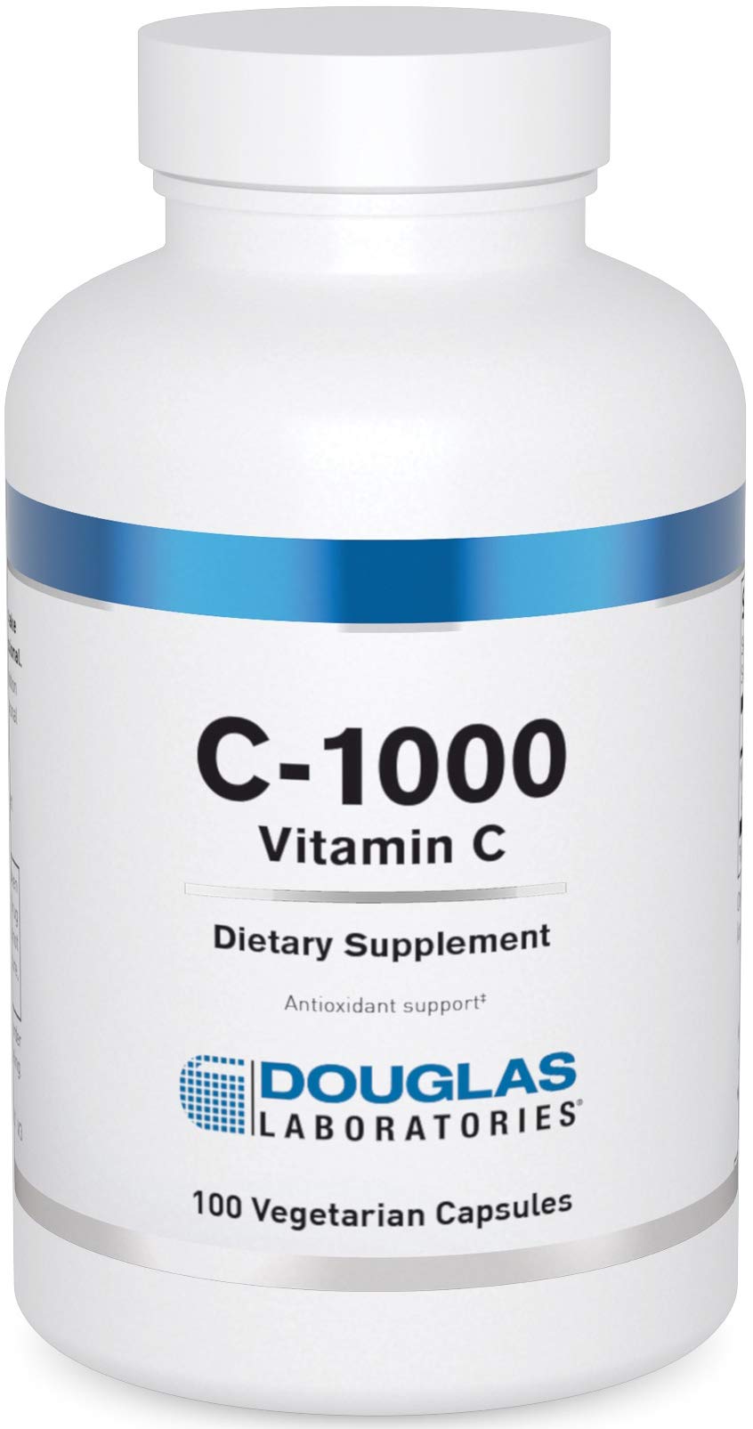 Douglas Laboratories C-1000, botella frontal, apoyo antioxidante para piel y vasos sanguíneos.
