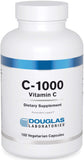 Douglas Laboratories C-1000, botella frontal, apoyo antioxidante para piel y vasos sanguíneos.
