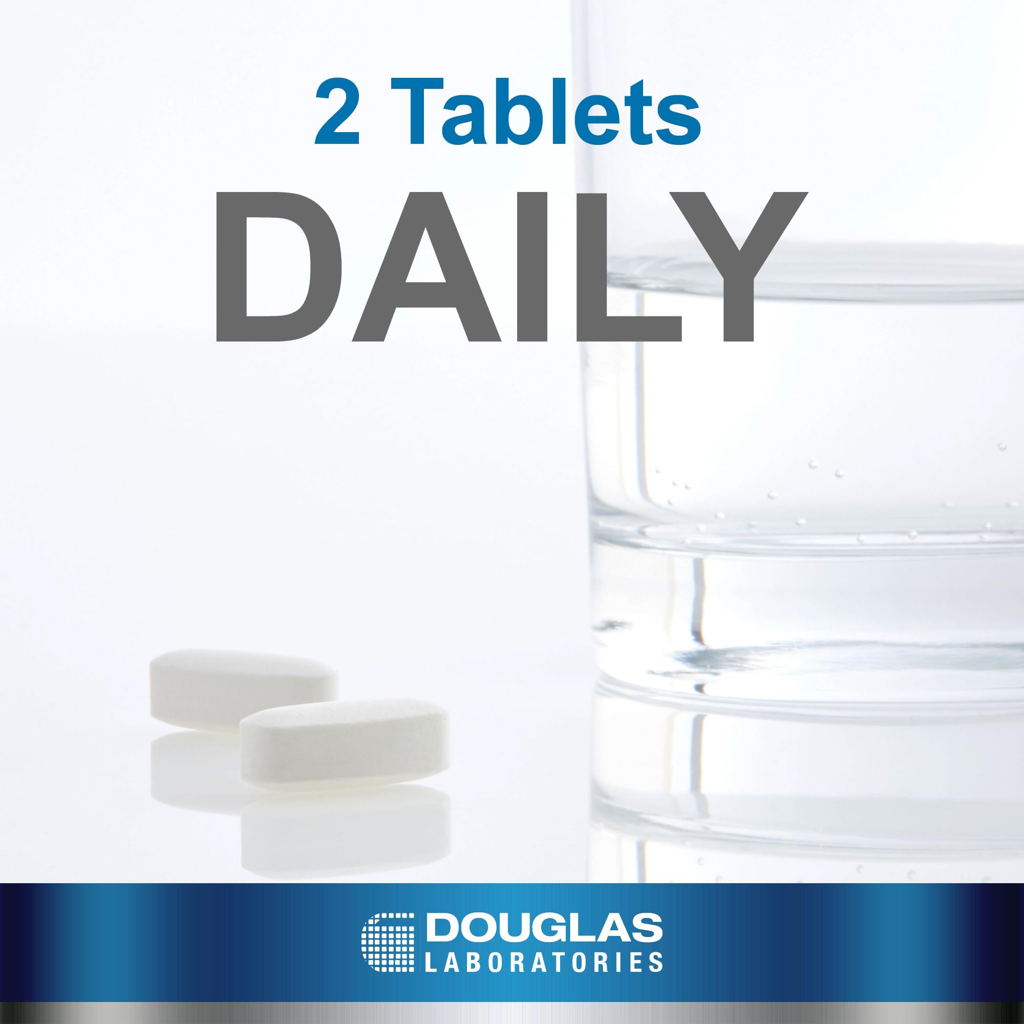 Douglas Laboratories etiqueta frontal muestra calcio y fósforo para nutrición dental y ósea.