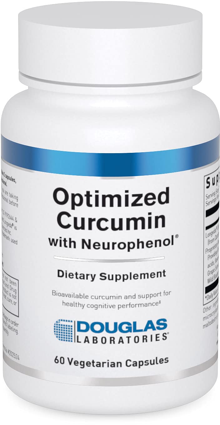 Douglas Laboratories curcumina optimizada con Neurophenol en cápsulas para apoyo cognitivo diario