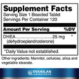 Douglas Laboratories DHEA 25 mg, tabletas en blíster para absorción rápida.
