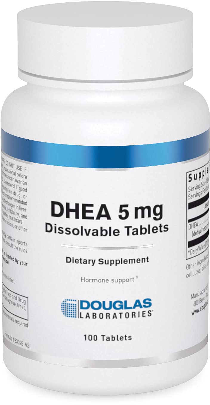 Douglas Laboratories DHEA 5 mg tableta disoluble en la boca para apoyo hormonal.