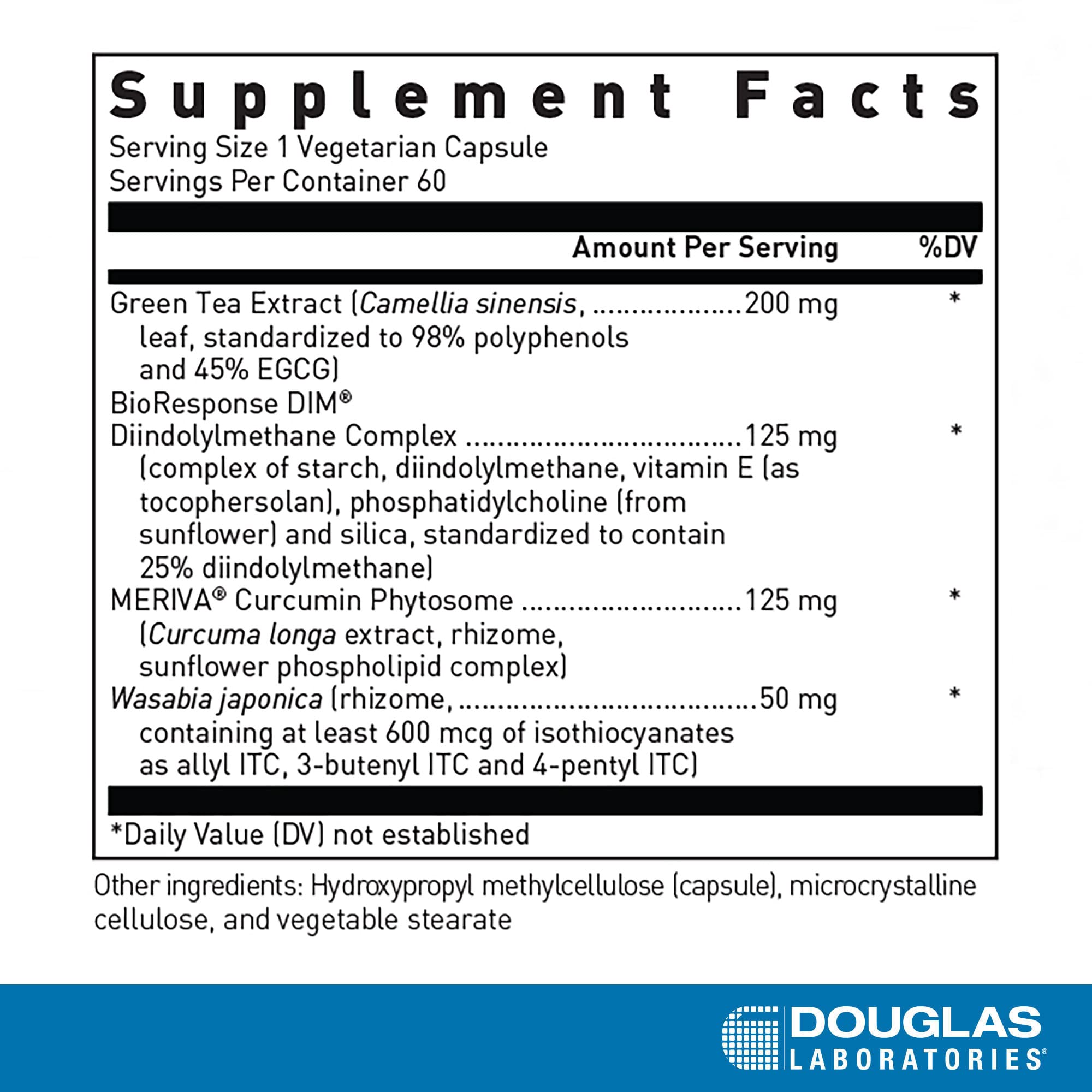Douglas Laboratories DIM Enhanced etiqueta: antioxidantes para la protección celular.