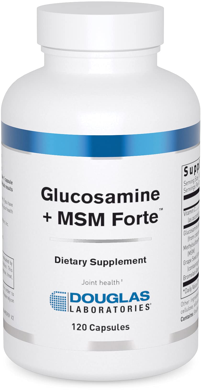 Douglas Laboratories Glucosamina + MSM Forte, botella con cápsulas para movilidad diaria