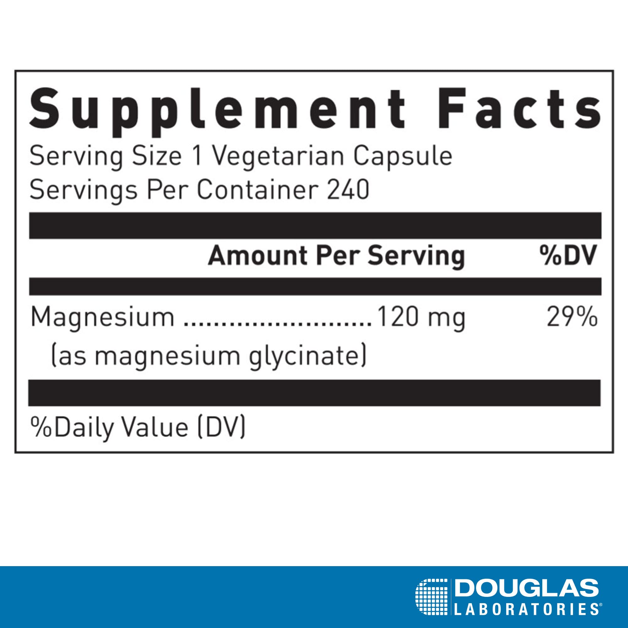 Douglas Laboratories Magnesio Glicinato: cápsulas fáciles de tragar para uso diario