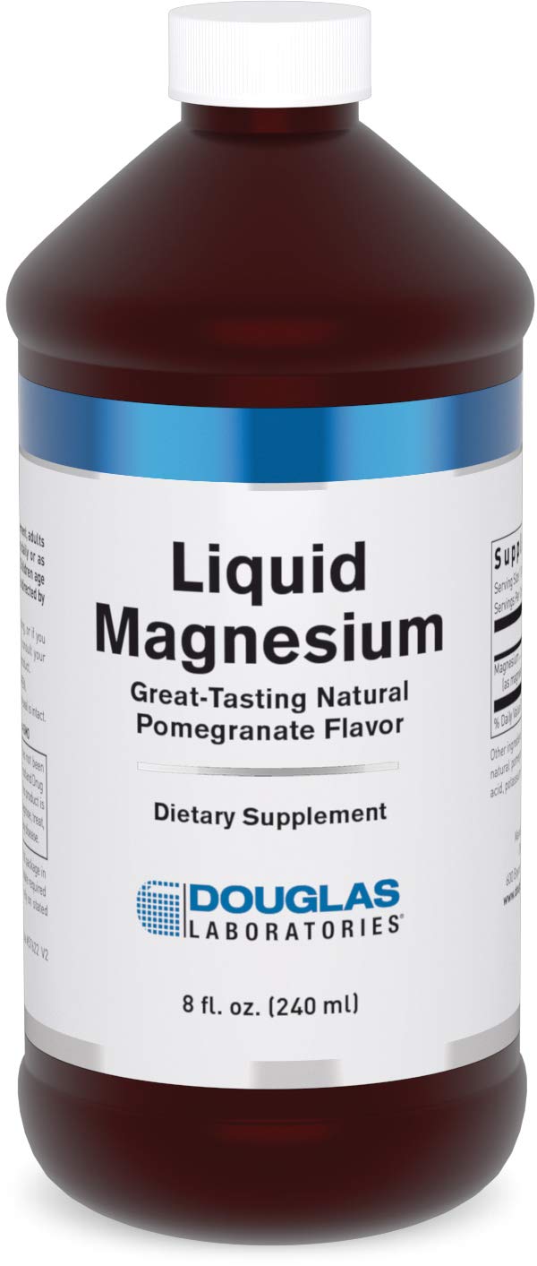 Douglas Laboratories Magnesio líquido, botella vertiendo: posible apoyo para músculos y huesos en la rutina diaria.