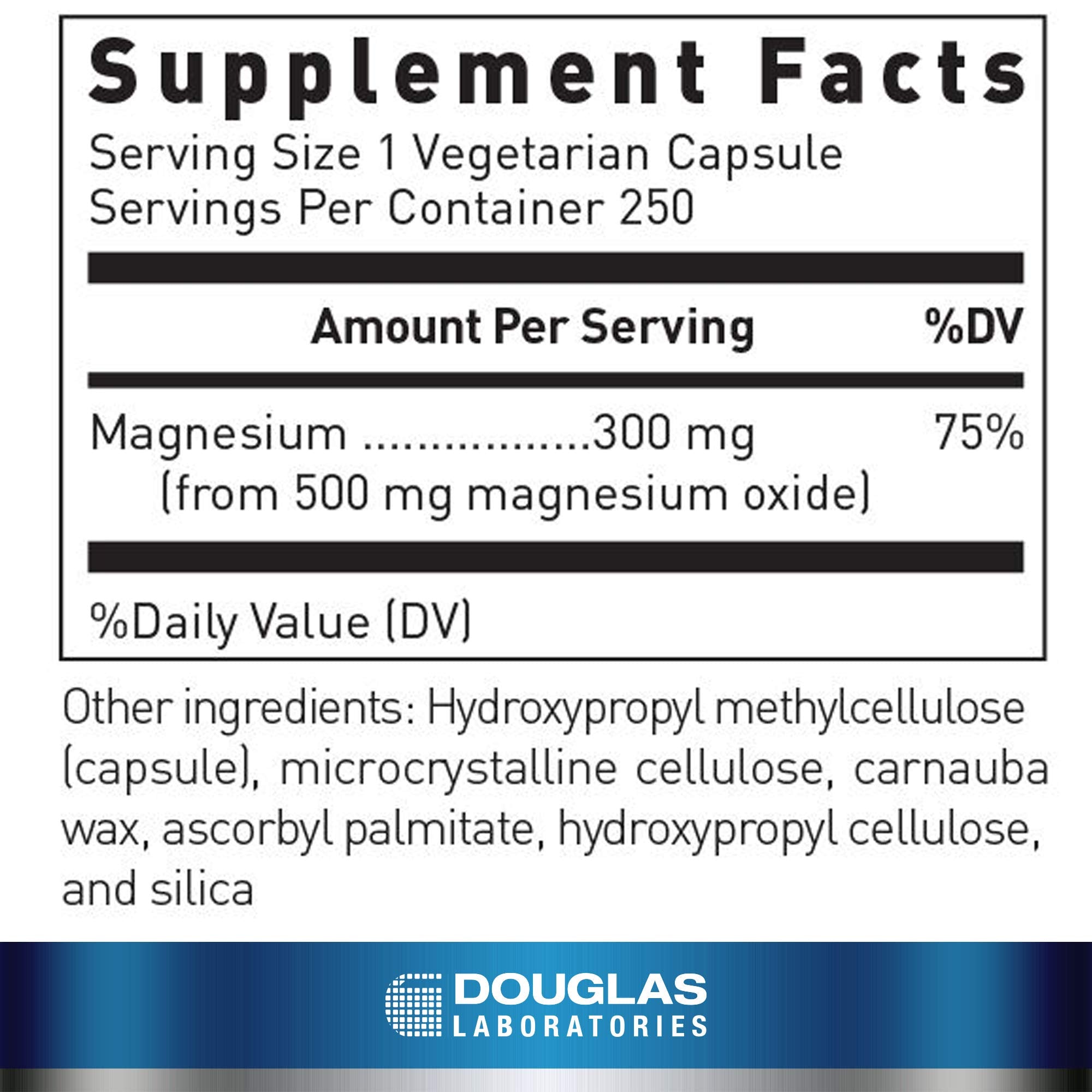 Douglas Laboratories Magnesium Oxide cápsulas dosis, aporta magnesio para músculos sanos