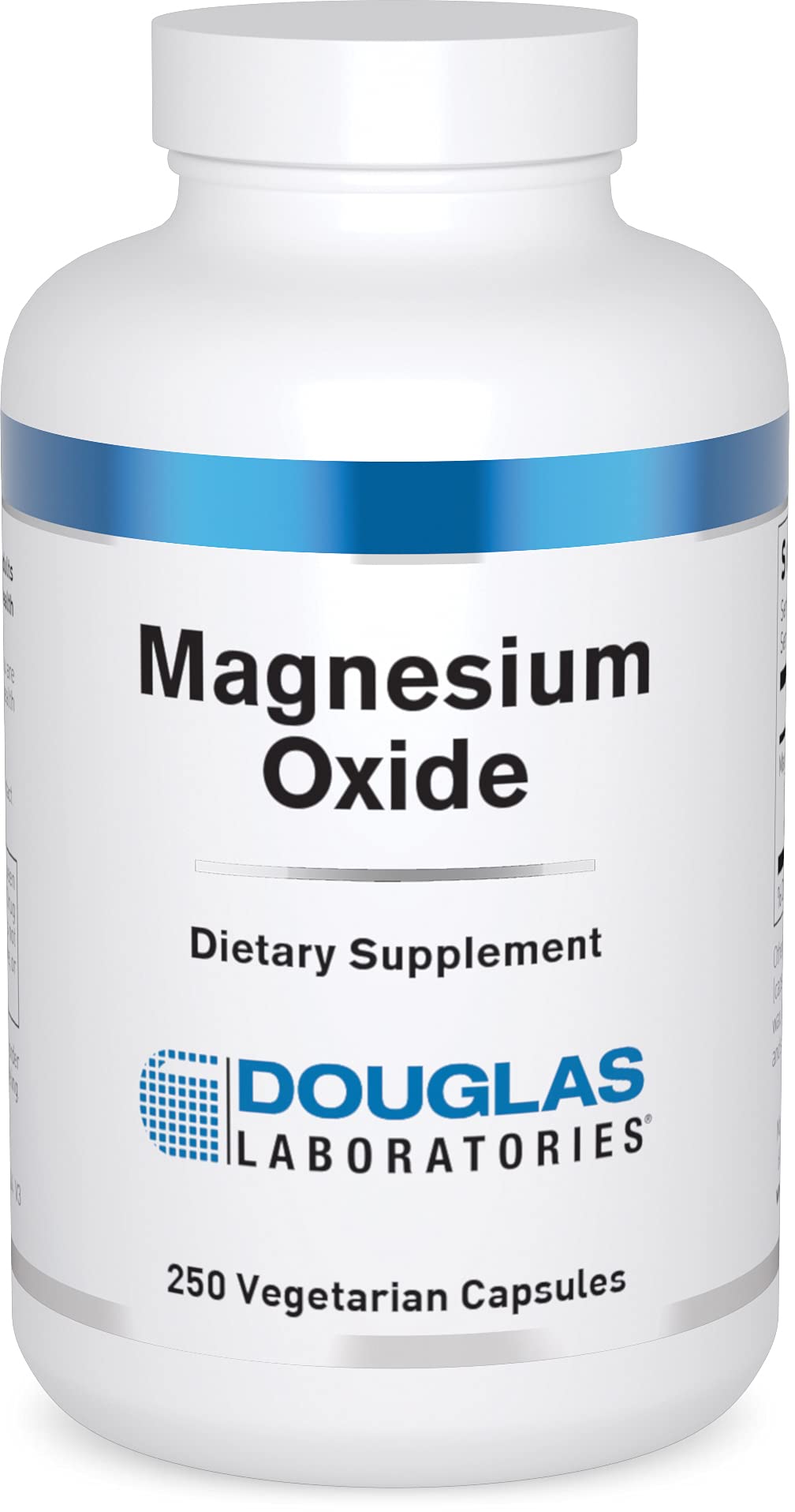 Douglas Laboratories Magnesium Oxide cápsulas frente, apoya función cardíaca normal