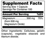 Etiqueta frontal de Douglas Laboratories Magnesium Oxide destacando pureza y BPM.