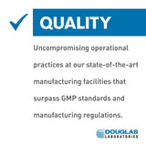 Certificación de fabricación en planta de Douglas Laboratories, garantía de calidad BPM.