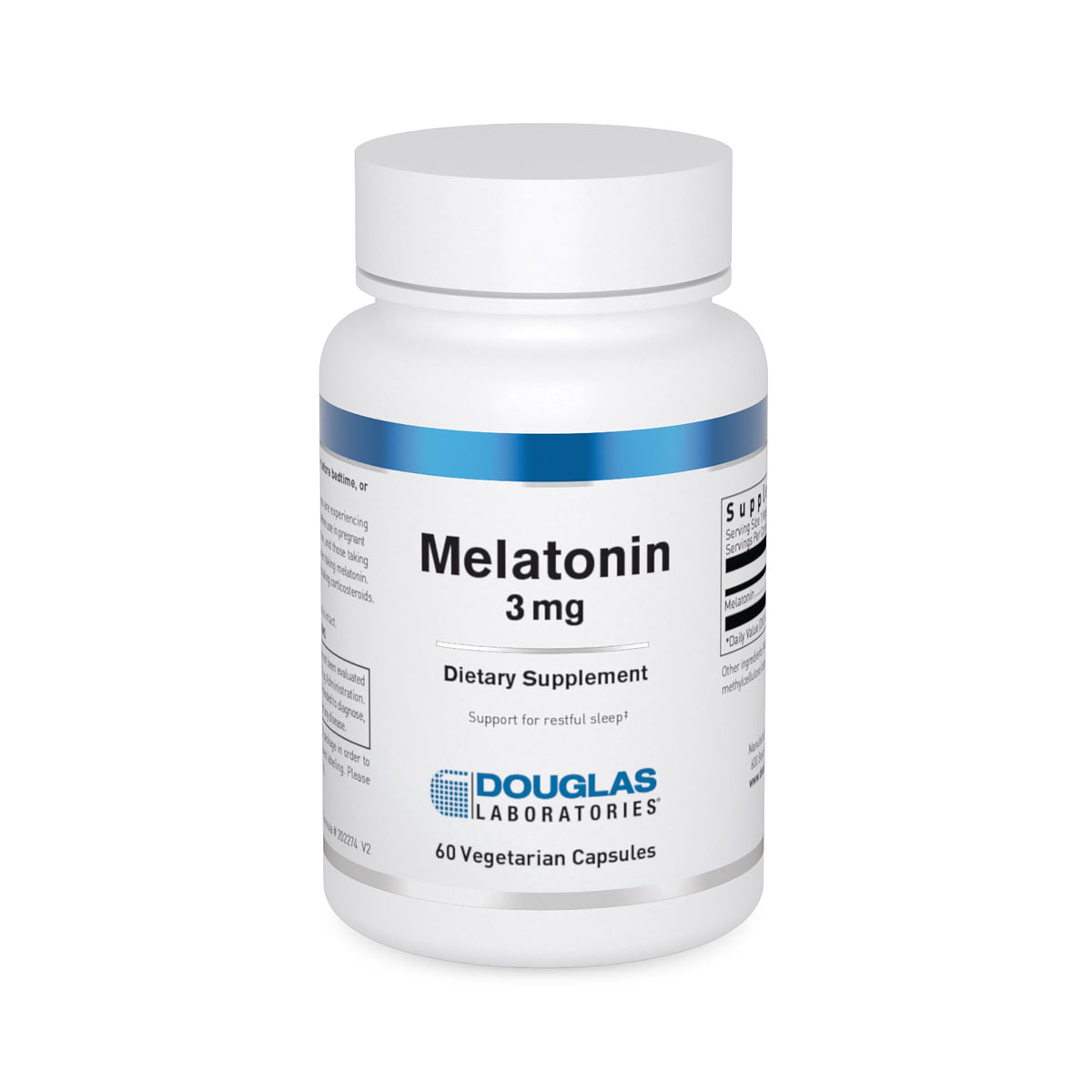 Douglas Laboratories Melatonina 3 mg: botella para apoyar el ciclo sueño-vigilia.