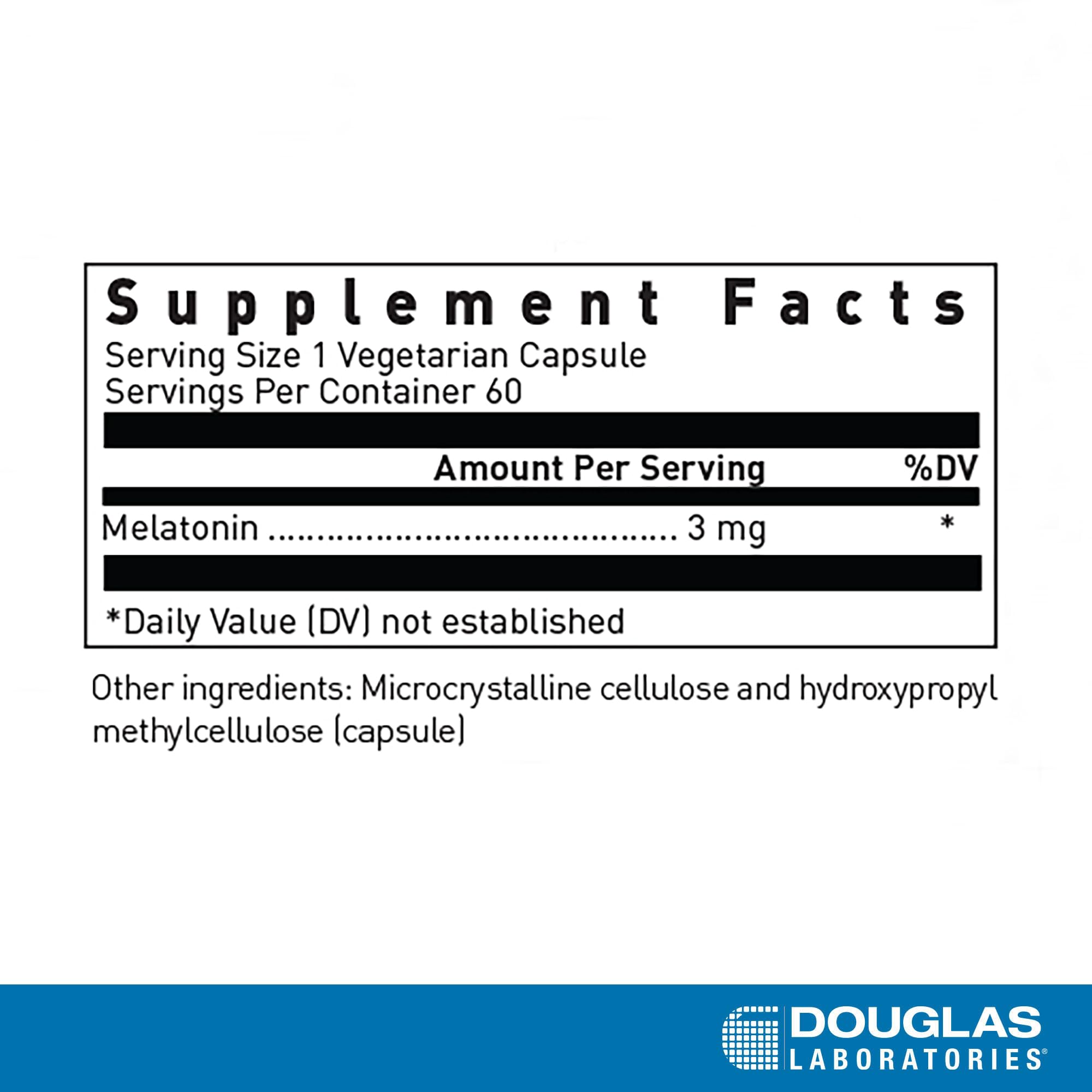 Comprimidos de Melatonina 3 mg de Douglas Laboratories para dormir.