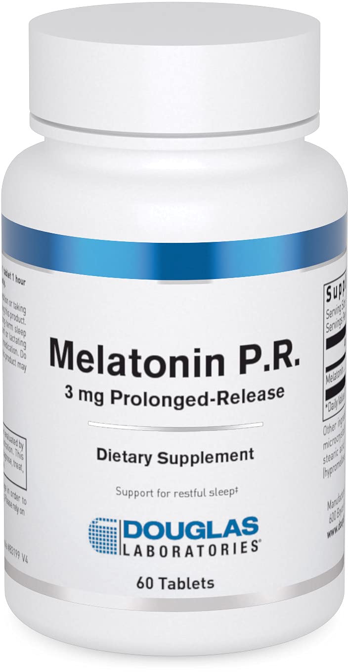 Douglas Laboratories Melatonina de liberación prolongada en botella para sueño estable y relajación.