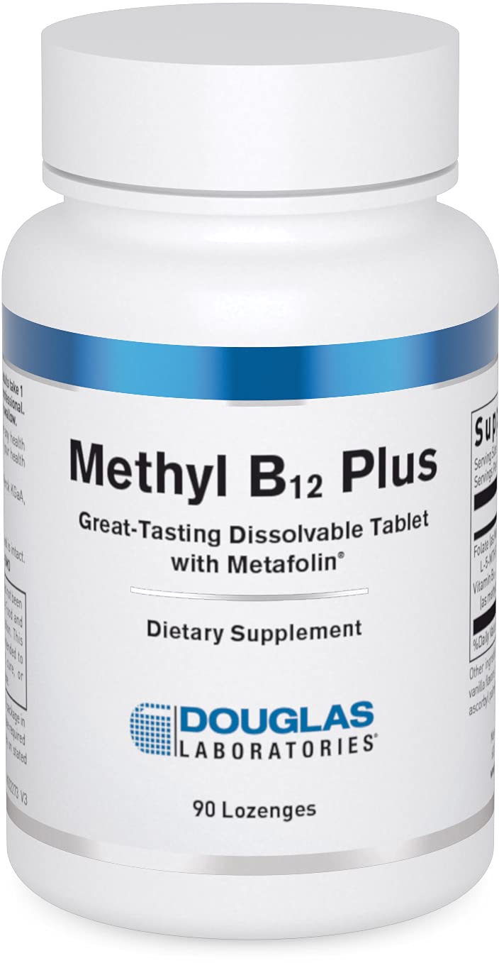 Douglas Laboratories Methyl B12 Plus: botella del producto y posible apoyo energético diario.