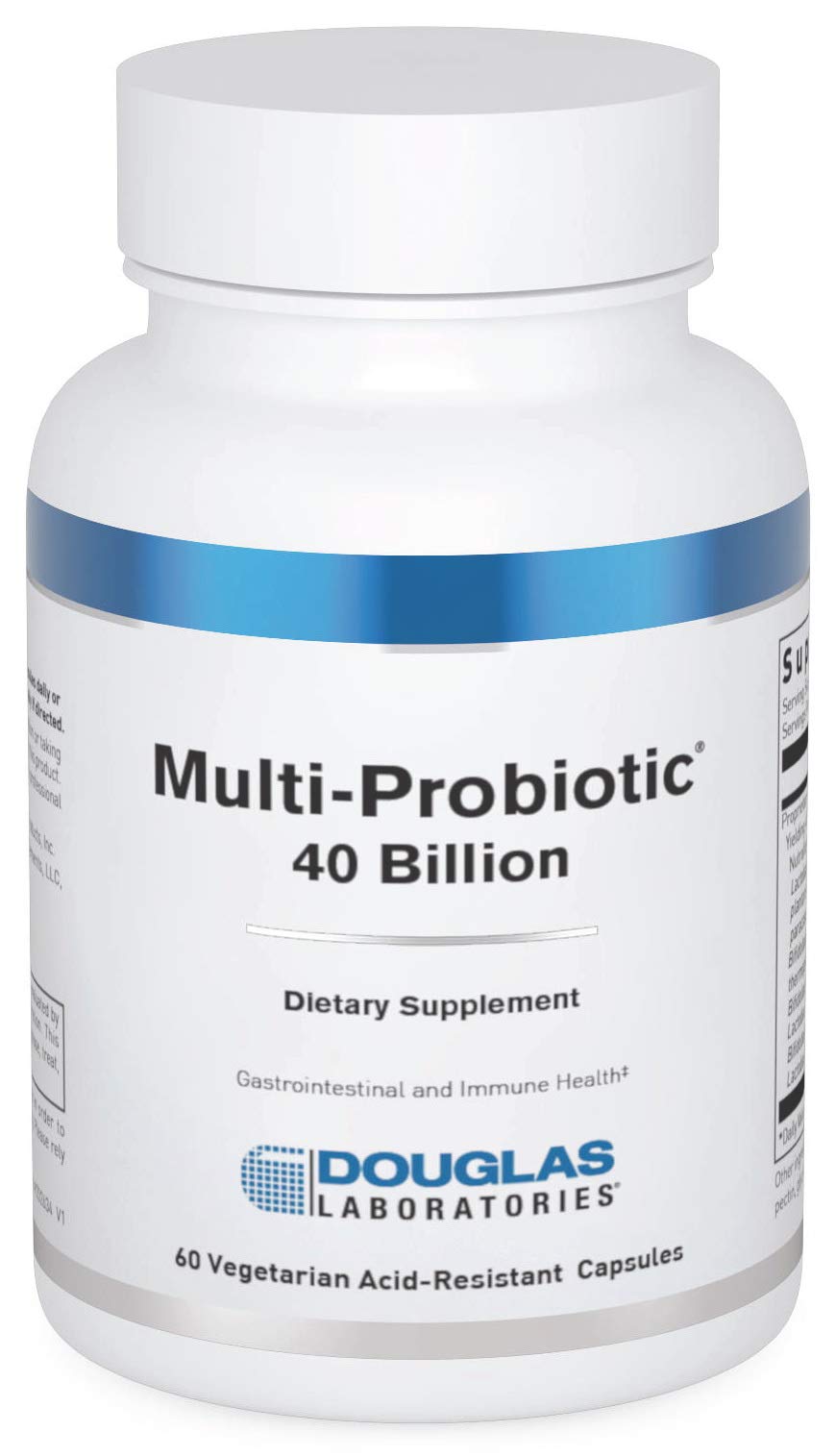 Douglas Laboratories Multi-Probiotic 40 Billion, frasco frontal, apoya la flora intestinal