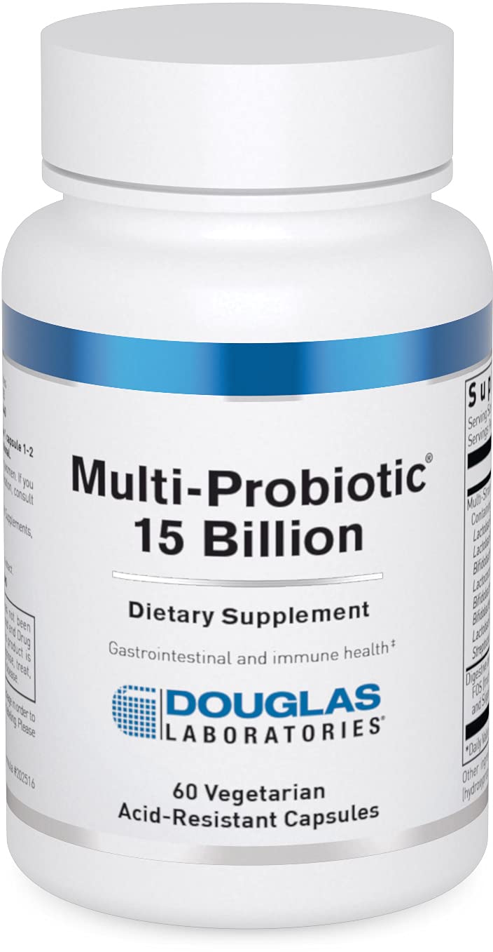Douglas Laboratories Multi-Probiotic cápsulas vegetarinas para apoyo digestivo diario.