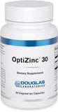 Douglas Laboratories Opti Zinc 30 mg, botella frente, apoyo a funciones inmunitarias y piel saludable