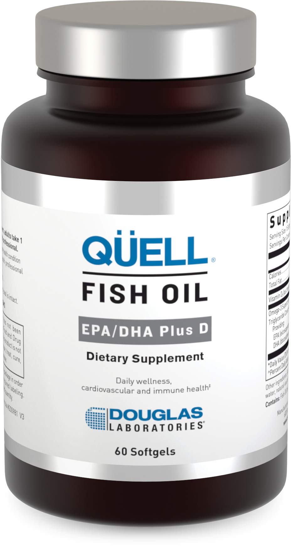 Douglas Laboratories Quell Aceite de Pescado, cápsulas visibles, apoyo a la salud general.