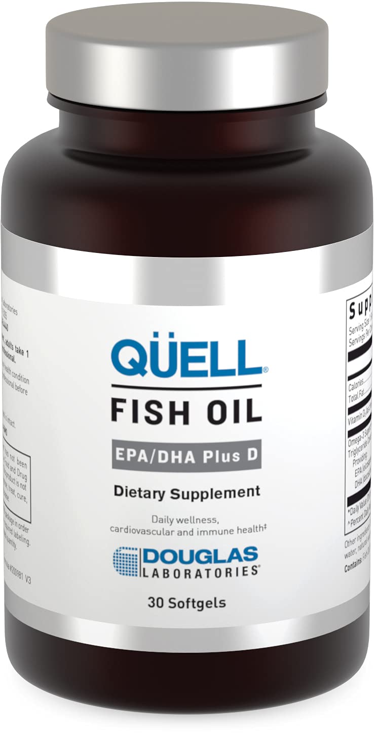 Douglas Laboratories Quell, botella de aceite de pescado para apoyo general de salud.