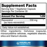 Resveratrol de Douglas Laboratories: cápsulas que respaldan funciones metabólicas y cardíacas.