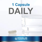Etiqueta frontal de Douglas Laboratories Resveratrol destacando su formulación antioxidante.