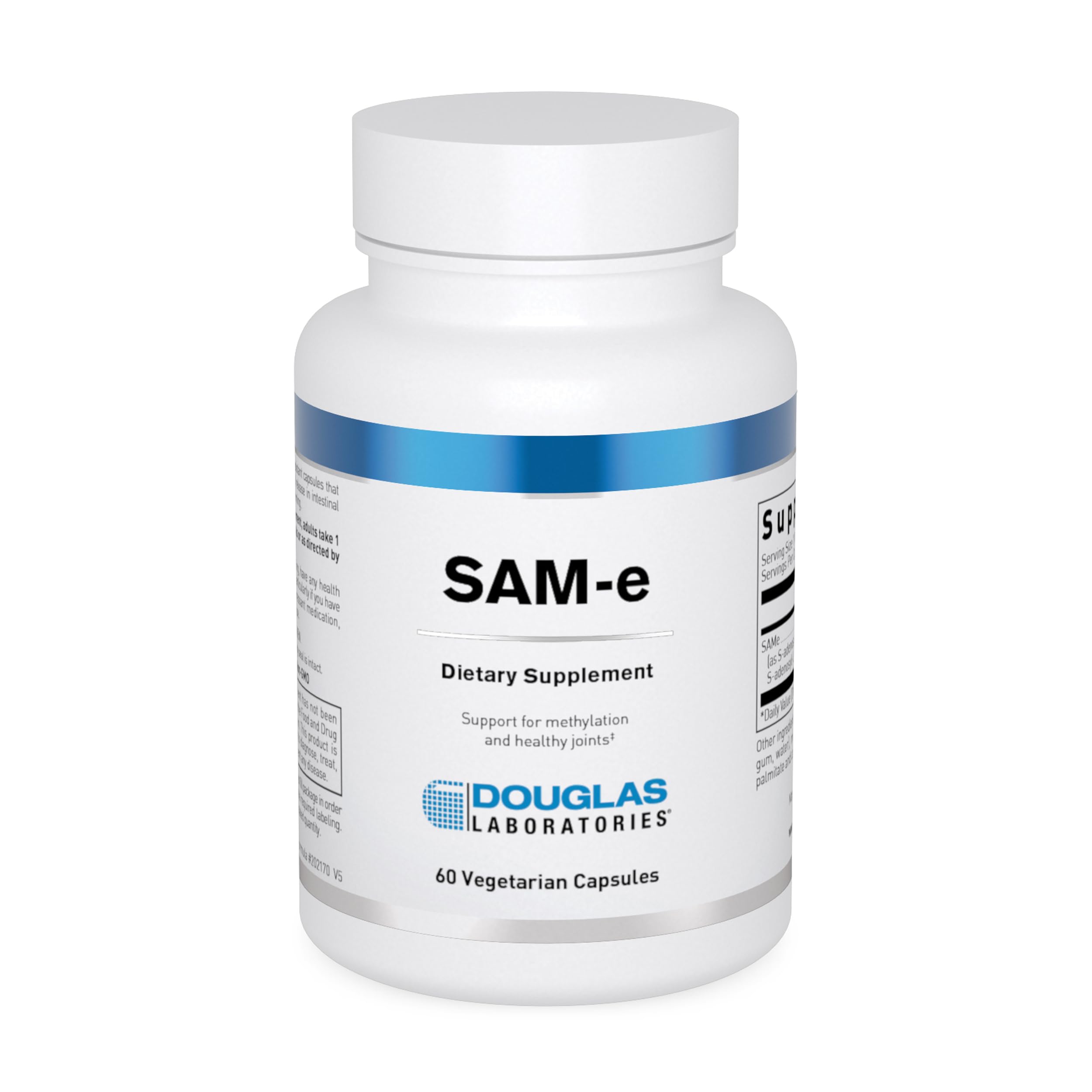 Douglas Laboratories SAM-e: botella y etiqueta, apoyo a articulaciones saludables