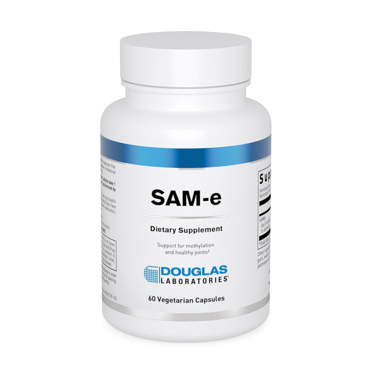 Douglas Laboratories SAM-e: botella y etiqueta, apoyo a articulaciones saludables