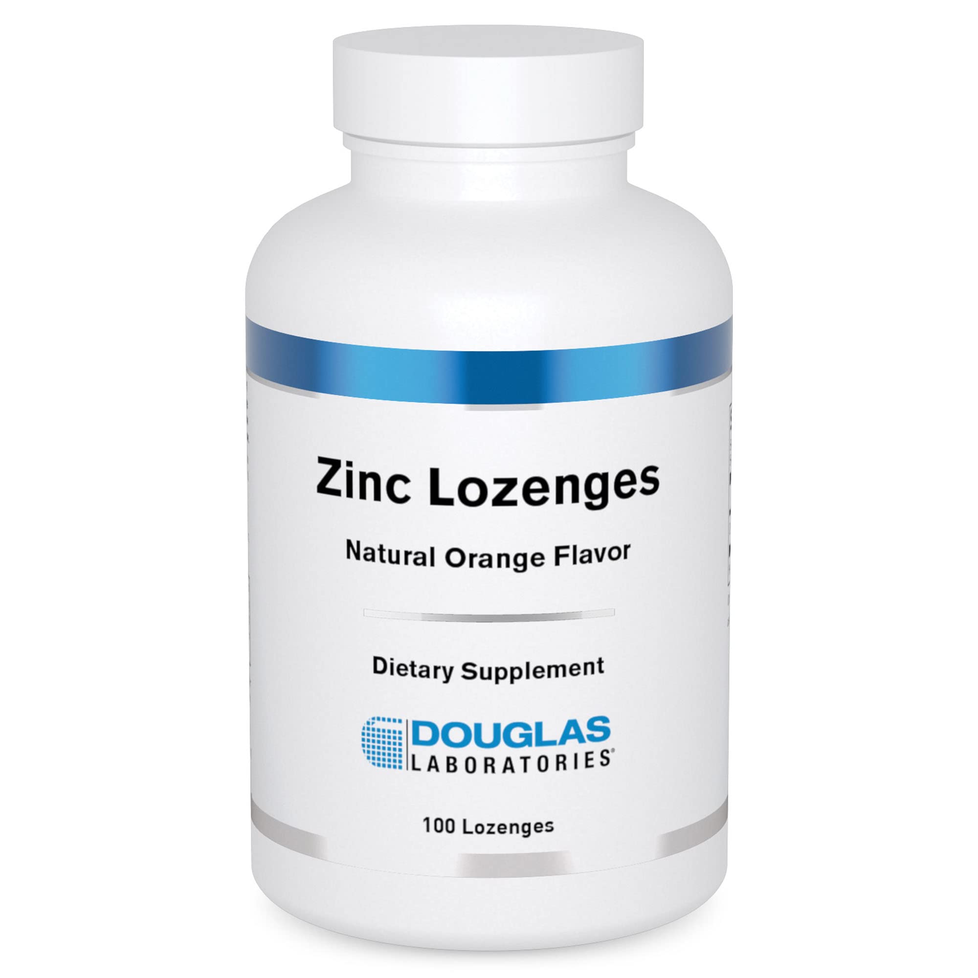Douglas Laboratories Zinc Lozenges con sabor naranja natural para apoyar el funcionamiento del sistema inmune.