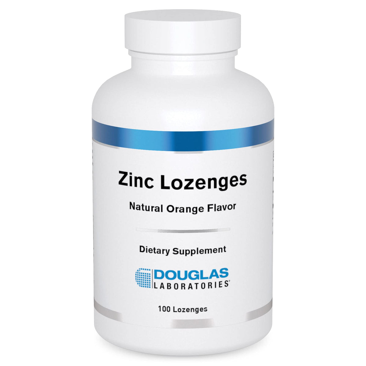 Douglas Laboratories Zinc Lozenges con sabor naranja natural para apoyar el funcionamiento del sistema inmune.