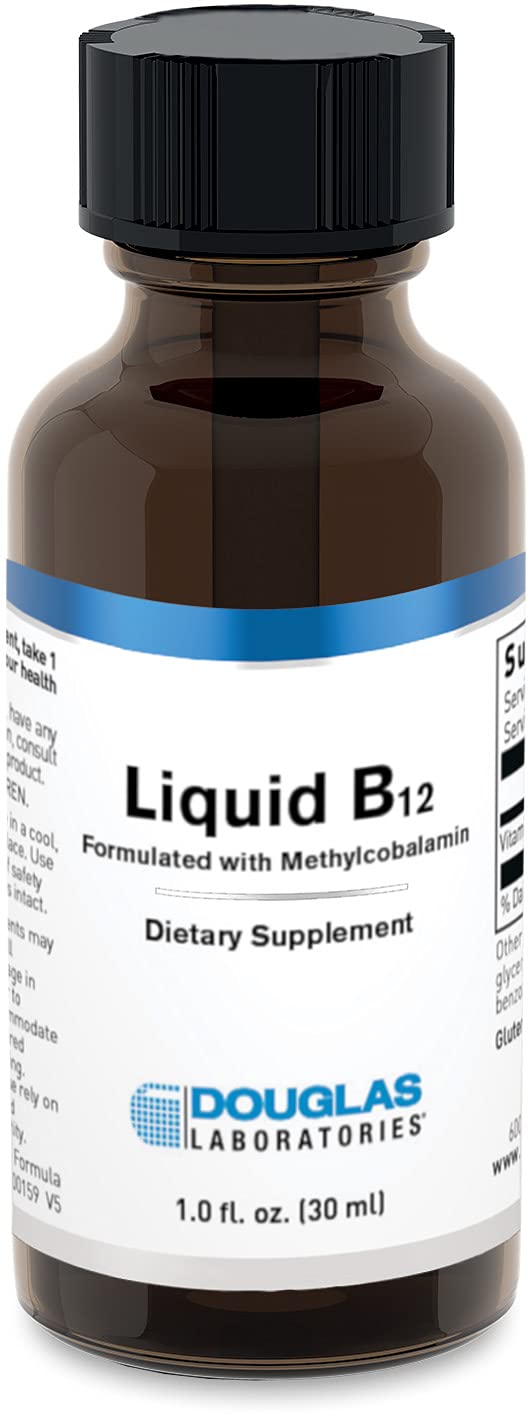Douglas Laboratories líquido B12 metilcobalamina en botella para uso diario.