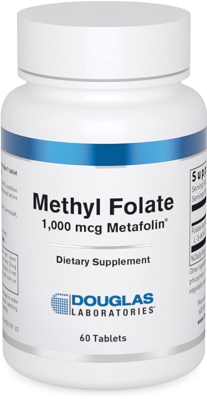 Douglas Laboratories Methyl Folate L-5-MTHF, tabletas 1000 mcg para apoyar metabolismo de la homocisteína