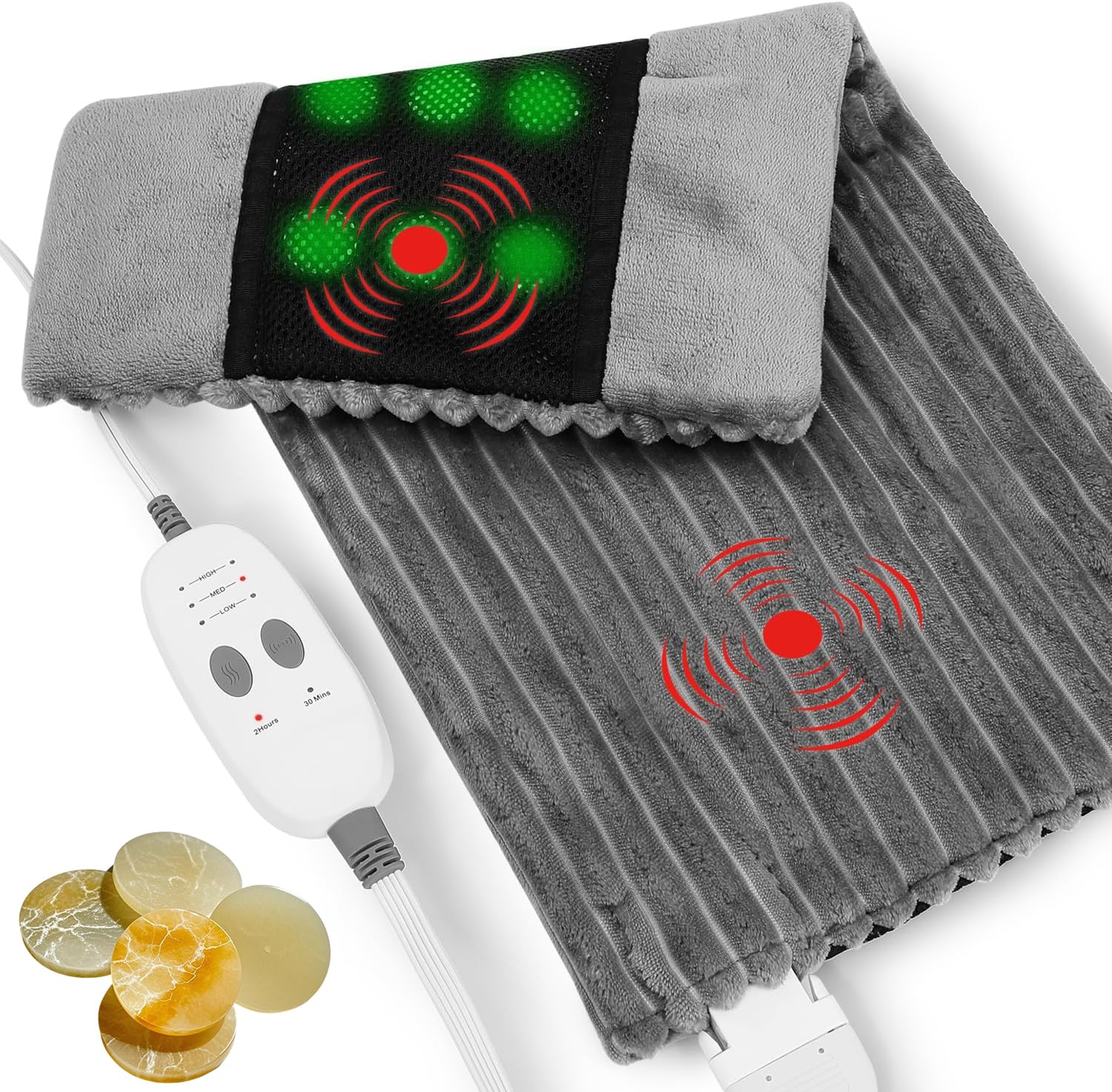 Dowin Almohadilla de calor infrarrojos con jade natural, alivio relajante para el cuerpo.