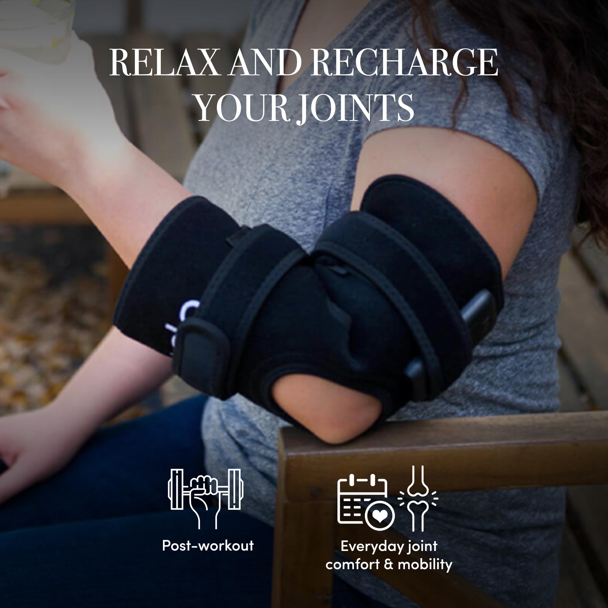 DPL Flex Joint Wrap en codo para alivio focal y movilidad suave.