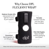 DPL Flex Joint Wrap en tobillo para relajación y soporte localizado.