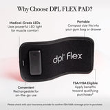 La dpl Flex Pad incluye correas ajustables para fijar en espalda o piernas.