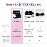 El diseño flexible de la dpl Flex Pad se adapta a áreas grandes del cuerpo.