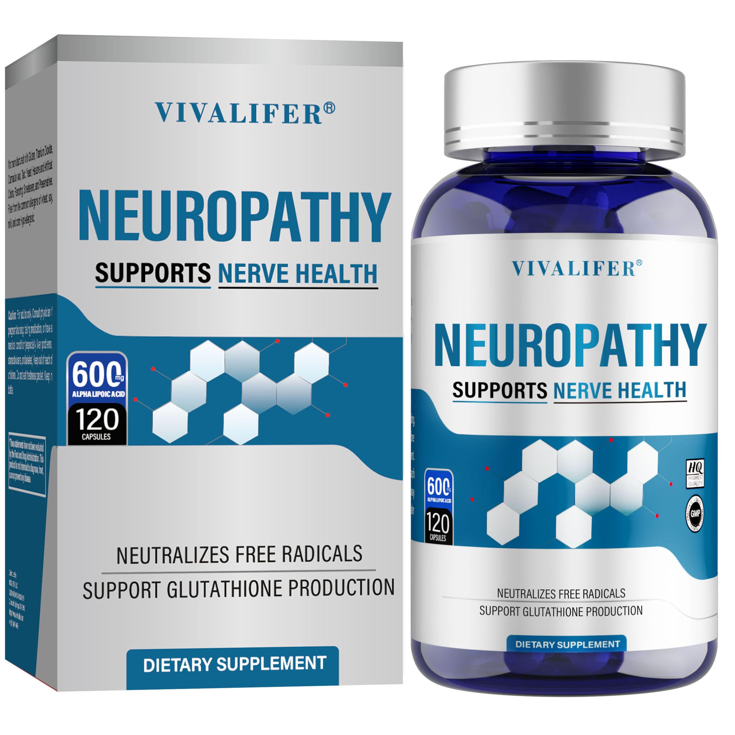 DQQI Nerve Savior: bote de 120 cápsulas para confort en pies y manos.