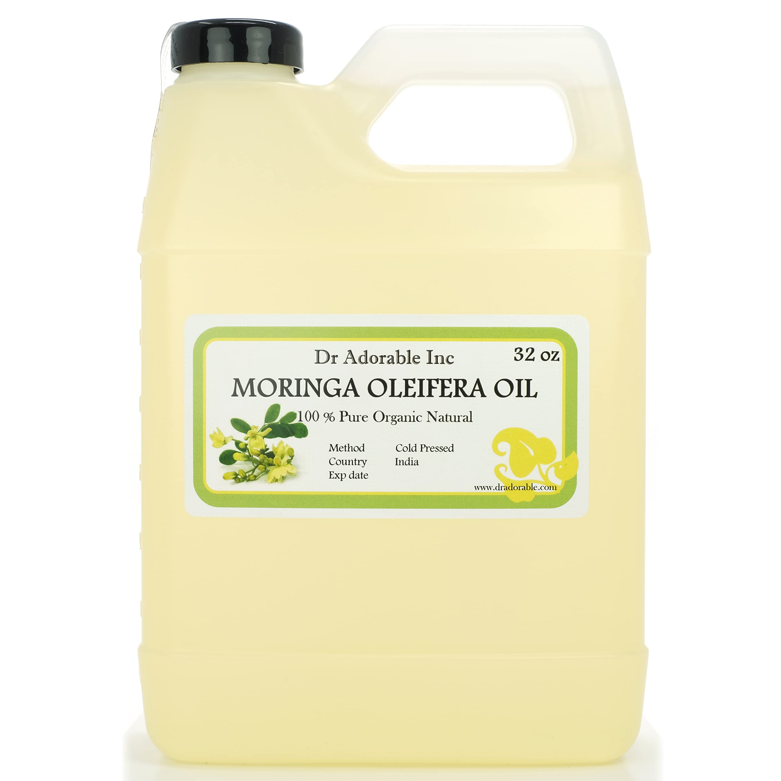 Dr Adorable: botella de aceite de moringa oleifera para piel nutrida y suave.