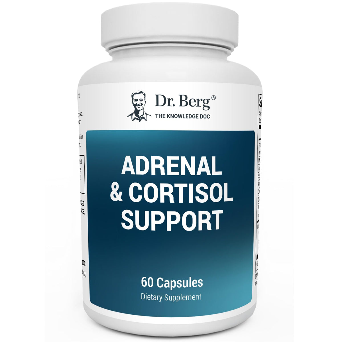 Dr. Berg Adrenal cápsulas en envase, para apoyo diario de bienestar.